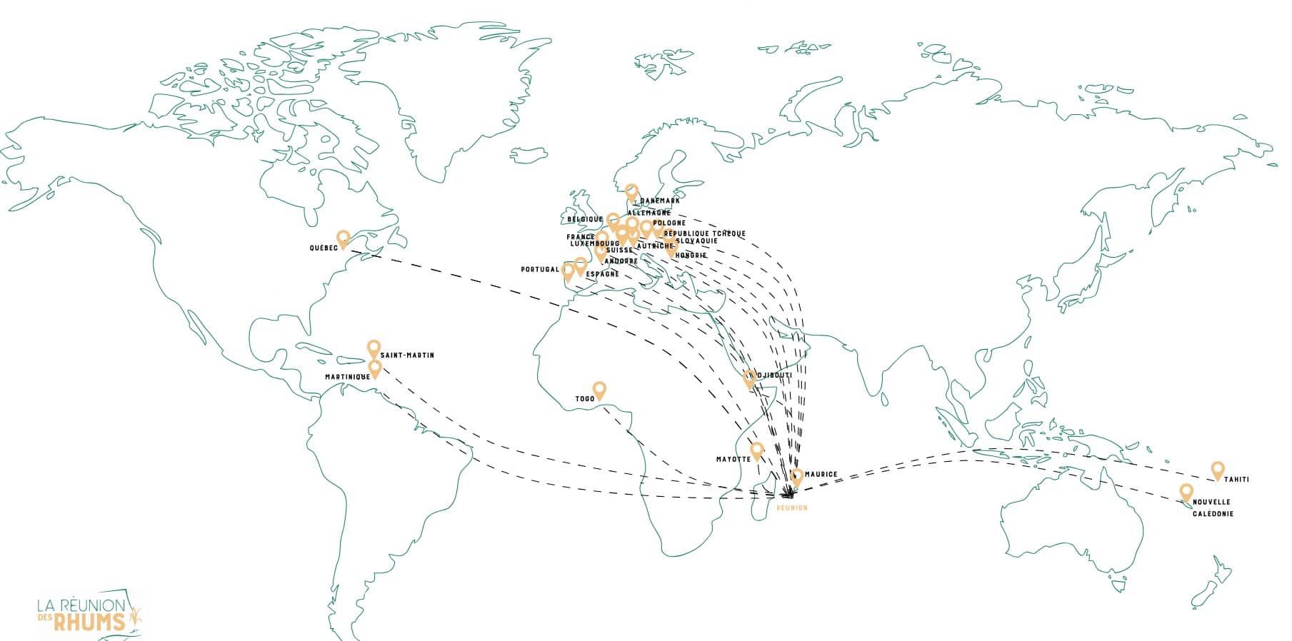 Les marchés à l'export de la marque Isautier